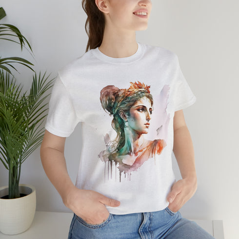Greecian Goddess in Watercolor - Short Sleeve Tee